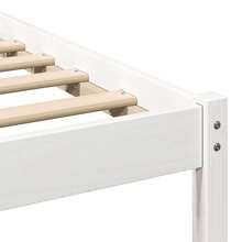 vidaXL Cadre de lit avec tête de lit Blanc 180 x 210 cm Pin massif - Blanc - Voir 8