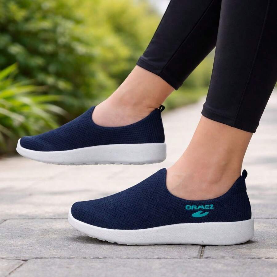 Women Walking Shoes - Navy Blue - View 1