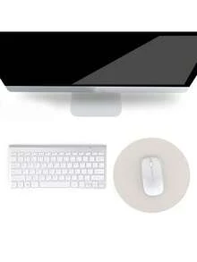 1/2pc Round Mouse Pad, Ultra-Thin Waterproof PVC Leather Mouse Pad, Stitched Edge Design, Suitable For Computer, Laptop, All Kinds Of Mice, Office/Home Use (22x22cm, 8.66"X8.66") - Multicolor - View 2