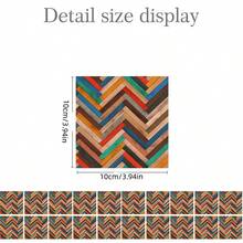 1pc Dollhouse Miniature Floor: 3.94 X 3.94 Inches Mini Realistic Wallpaper Tile Sticker Model Furniture Decor - Multicolor - View 18