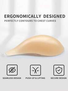 1件装畅销硅胶隐形文胸，带肩带，防滑设计，提拉并提升胸部曲线，专为婚纱、无肩带连衣裙、隐形内衣、连衣裙、连体裤、旅行和度假而设计