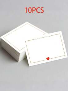 100/20/10pcs Simple White Heart-Shaped Cards, Featuring Love Heart & Clover Patterns, Suitable For Valentine's Day, St. Patrick's Day, Gifts, Greeting Cards, Teacher's Day, Friendship & Love Notes, Blank Birthday Cards, Business Cards, Thank You Cards, Mini Heart-Shaped Cards, Fun Birthday Cards - Multicolor - View 13