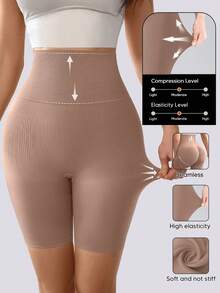 Suprenx 女士修身塑形短裤，收腹提臀，半透明 - 摩卡棕 - 查看 2