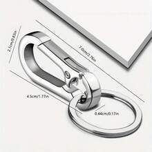 1/2/4pcs Men's And Women's Stainless Steel Keychains - Simple Design, Classic Gourd Buckle - Belt Clip And Car Decoration | Anti Loss Buckle | Fashionable Keychain Gift - Multicolor - View 6