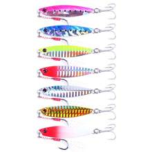 HENGJIA 7pcs/Set Micro Metal Lure Baits, 10g, 15g, 20g, 25g, 30g, 40g Shore Fishing Lure Sinker Hooks, Metal Lure Baits, Sequins, Artificial Hard Baits, Laser Body