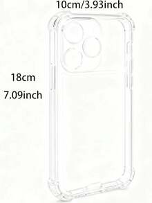 1pc Transparent Shockproof TPU Phone Case Compatible With IPhone 17/17 Pro/17 Pro Max. Shockproof, Crystal Clear, Soft And Cute Protective Case With A Slim Design. A Perfect Gift For Valentine's Day. - Clear - View 5