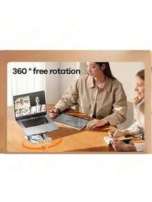 REMAX RM-C09 Laptop Stand - Universal Rotation And Folding Aluminum Alloy Stand - Multi-Angle Adjustment, 360° Free Rotation, Alloy Material, Strong Support - Space Gray - View 4