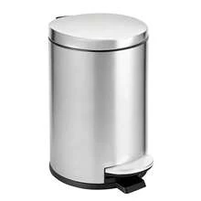 Small Trash Can With Lid Soft Close, 4.5 Liters / 1.2 Gallon Bathroom Garbage Can, Mini Step Trash Bin, Stainless Steel Wastebasket For Bathroom, Bedroom, Office (Silver),Silver - 銀色 - 查看 2