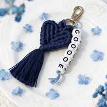 1 Stück personalisierter gewebter herzförmiger Namensanhänger, personalisierter Namensanhänger, herzförmiger Schlüsselanhänger, Brautjungferngeschenk, Hochzeitsparty Gastgeschenk, Valentinstag Geschenk - Gewebter Schlüsselanhänger - Übersicht 19