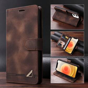 1pc Premium Leather Wallet Phone Case With Card Slots, Magnetic Closure Flip Cover For IPhone 6, Business Use