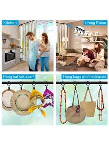 10pcs Metal Curtain Rings Clips, Vintage Curtain Hooks Clips, 1 Inch Inner Diameter Curtain Rings With Hooks, Curtain Accessories For Bathroom Storage, Living Room, Home Decor, Bathroom Decor, Fall Decor, Bathroom Supplies, Back To School - Multicolor - View 8