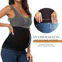 Bandas para Vientre y Extensores de Camiseta sin Costuras para Maternidad, Ropa Moldeadora de Embarazo para Mujeres con Vientre en Crecimiento, Color Gris, Negro y Blanco, Paquete de 3,37644346 - Lila Púrpura - Ver 6