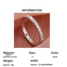 Anillo individual para mujer - Plateado - Ver 4