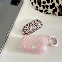Minimalist Pink Zebra & Leopard Print Earphone Case With Hanging Ring, Cute Protective Cover For AirPods Pro 2, Suitable For AirPods Pro, 3/4, 1/2, Fashionable For Girls - Multicolor - View 6