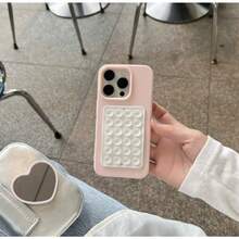 Anteel 硅胶吸盘手机壳支架，硅胶粘性手机配件，适用于智能手机，免提镜面淋浴手机支架，方便自拍、录像（粉色），兼容 、安卓手机，生日礼物，送给家人、朋友的礼物，浴室手机支架，手机配件，粘性支架 - 白色 - 查看 1