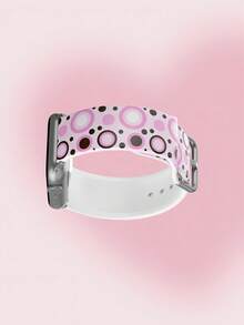 1pc Soft Elastic Breathable Polka Dot Replacement Watch Band, Compatible With Samsung, Garmin, Honor Smartwatches, 38mm 40mm 41mm 42mm 46mm 45mm 44mm 49mm, Fashionable Casual Multi-Color Silicone Watch Strap Compatible With Apple Watch Ultra SE/11/10/9/8/7/6/5/4/3/2/1 - Multicolor - View 5