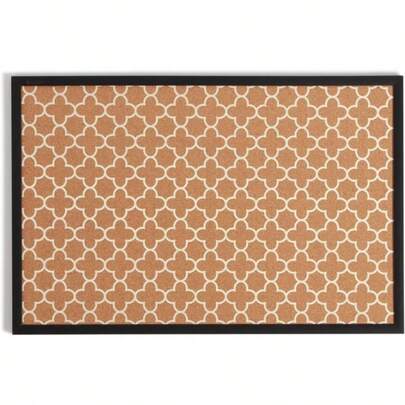 U Brands Large Cork Bulletin Board With Black Wood Frame & Quatrefoil Design - Heavy-Duty Plastic Frame & Cork Surface, Industrial-Grade Pin Board Suitable For Home Office, School, - Mounting, Pristine Notice Board