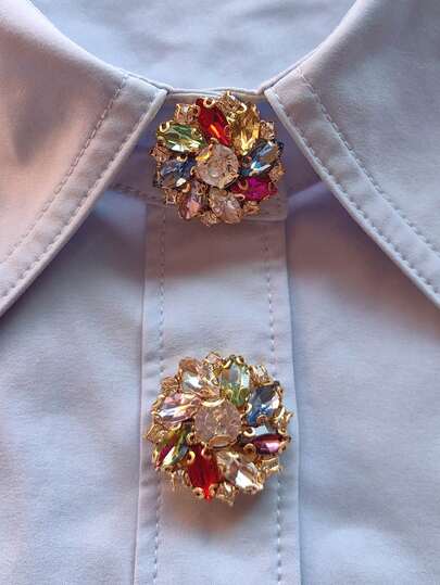 Bộ khuy măng sét/khuy áo unisex (1/2 chiếc), bộ khuy áo sơ mi/trang phục trang trọng, đế đồng, hoa pha lê xanh, khuy trang trí thủ công, bộ khuy khảm xà cừ, phụ kiện thanh lịch cho công việc, trang phục hàng ngày, tiệc tùng, quà cưới.