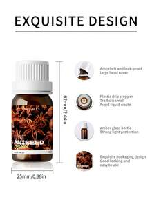 EMBRACEX. Tinh dầu hồi sao 10ml, tinh dầu thơm nguyên chất chất lượng cao, thích hợp dùng cho nến, làm xà phòng, máy khuếch tán tinh dầu, liệu pháp hương thơm hồi sao, bao bì quà tặng. - hạt hồi - Xem 4