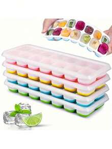 1-3pcs PP Material Ice Cube Trays, Creative Pink Ice Maker Tray, Kitchen Essential, Suitable For Back To School Season [Color May Have Slight Variation; Size Is Manually Measured And May Have Slight Deviation, Packaging Will Be Randomly Distributed] - Pink - View 7