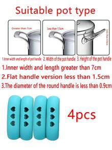 1pc/2pcs/4pcs/Set Silicone Pot Handle Covers, Silicone Heat Resistant Handle Holder, Creative Hollow Design, High Temperature Resistant & Anti-Slip, Kitchen Pot Handle Protector, Suitable For Deep Frying Pan, Cast Iron Skillet, Metal Pot And More - Multicolor - View 14
