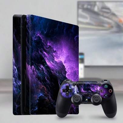 1 Set Slim Game Console Printed Skin Sticker, Waterproof Scratch-Resistant Protective Decal