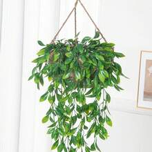 1 buc plante verzi artificiale suspendate de 30,31 inch, iarbă fildeș, decorare cu plante artificiale, plante verzi suspendate false, plante simulate, potrivite pentru decorarea camerei de acasă, decorare pentru rafturi interioare, decorare pentru grădină de perete exterioară, decorare pentru cadru de masă de terasă - Verde - Vizualizare 10