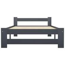 vidaXL Cadre de lit sans matelas gris foncé pin massif 100x200 cm - Gris - Voir 3
