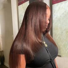 200% Density Chocolate Brown 13X4 HD Lace Front Wig Straight Lace Front Wigs Human Hair Brazilian Human Hair Wig #4 Brown Colored  13X4 Full Edges Lace Pre-Plucked Lace Wig With Baby Hair For Women Ear To Ear Swiss HD Lace For Natural Looking - S4 - 查看 5
