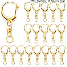 20/40/70pcs Metal Spring Snap Keychain, 4 Colors Rotating Hook Keyring With Chain And Split Ring, Suitable For DIY Crafts, Bag Decoration, Keychain Accessories - Middle 8 C Buckle - View 14