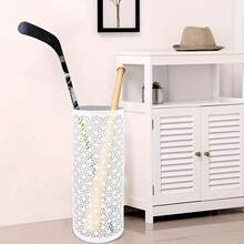 Metal Umbrella Stand With Drip Tray Home Decorative Storage Rack For 3-5 Umbrellas Stick Type - 黑色 - 查看 4