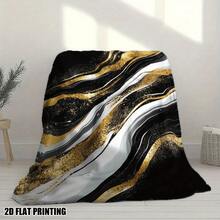 Modern Style: Black, Gold, Marble Flannel Blankets & Throws Sofa Towel Soft  Comfortable Throws Blankets Birthday Gifts Family Holiday Daily Couple Party Anniversary Wedding Souvenir Halloween Christmas Graduation Season Thanksgiving Bed Sofa - Multicolor 23 - View 3