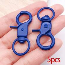 5 Stück bunte Metallkarabinerhaken Drehwirbel Schlüsselanhänger Trigger Schnappverschlüsse mit Schlüsselringen DIY Zubehör für Taschen Schlüsselanhänger Verbinder Schmuckherstellung - Verschiedenfarbig - Übersicht 15