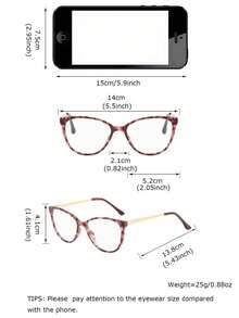 1Pair Women Circular PC Frame Non-Prescription Glasses, Suitable For Daily Wear Clear Glasses Accessories For Women