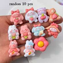10 pièces d'embellissements plats en résine mélangée, fournitures artisanales DIY pour boucles d'oreilles, accessoires cheveux, bijoux et autres artisanats (convient aux âges 14+) - Multicolore - Voir 14