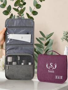 Customizable Expandable And Foldable Makeup Bag, Monogram Makeup Pouch, Christmas Travel Gift, Holiday Gift, Birthday Gift, Anniversary Gift - Multicolor - View 8