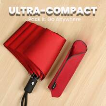 Windproof Travel Compact Umbrella-Automatic Umbrellas For Rain-Compact Folding Umbrella, Travel Umbrella Compact, Small Portable Windproof Umbrellas For Men Women Teenage.(Big Red),42Inch-1Pack,BigRed - 大紅 - 查看 4
