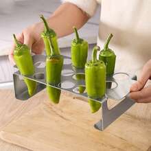 1pc 18-Hole Stainless Steel Chili Roasting Rack, Chili Barbecue Rack, Chili Holder For Grilling