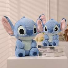 17.71英寸/45厘米可爱史迪奇毛绒玩偶，动漫史迪奇填充玩偶，柔软装饰，卡哇伊抱枕，礼物 - 藍色-M - 查看 3