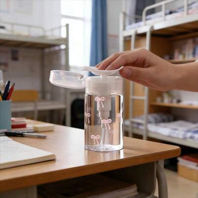 120ml Nail Art Pump Dispenser Bottle, Alcohol Nail Polish Remover Cleaning Liquid Storage Container, Large Capacity Make-Up Remover Empty Bottle Makeup Accessories,Clear Press Bottle, Reusable, Nail Polish Remover, Push Down Pump Dispenser, Empty Cosmetic Acetone Container Travel Bottle Pump Travel Accessories Dormitory Bathroom Essentials