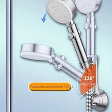 淋浴喷头支架 - 弹性淋浴喷头支架 可调节真空吸盘淋浴喷头壁挂支架 适用于手持式淋浴喷头 (BB-GV3307AD) - 白色 - 查看 5