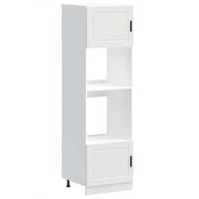 vidaXL Backofenschränke, 2-teilig, Porto White, Holzwerkstoff - Weiss - Übersicht 1