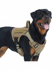 可调节防拉扯反光宠物胸背带，适用于大型犬，可用于训练和遛狗控制 - 彩色 - 查看 2