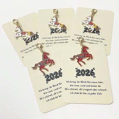 5个马形钥匙扣包挂件，寓意“成功达成”，适合作为毕业礼物、新年礼物、生日礼物。