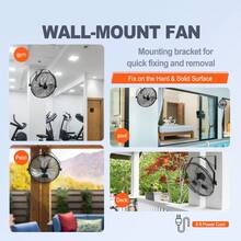 18 Inch Wall Mount Fan, 3-Speed IP44 Waterproof Wall Fan, Max. 4150 CFM Wall Mounted Fan For Outdoor, Commercial, Residential, Greenhouse, Workshop, Patio, Black, ETL Listed - Black - View 6