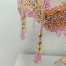 优雅法式复古粉色玫瑰公主灯罩，饰有串珠，布艺灯罩，简约浪漫灯罩（仅灯罩） - 粉紅色燈罩 - 查看 5