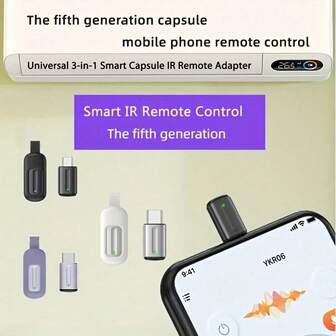 5th Gen Infrared Remote Control Adapter, Compatible With Smartphones: Universal Mini Remote Control For TV, AC, Fan, Camera Etc. - Suitable For Type-C Interface