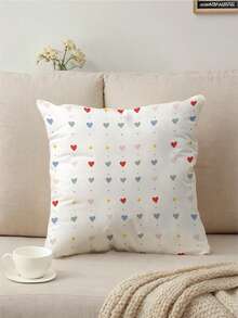 1个心形图案单面印花抱枕套，家居装饰枕套，不含填充物，斋月、情人节礼物及装饰枕套 - 彩色 - 查看 16