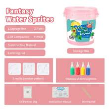 1 juego de Set de Elfo de Agua Mágica, Bebé de Agua de Hada, incluye 4 frascos de 50 ml de agua mágica, caja de almacenamiento, 3 moldes 3D, adecuado para regalos de Navidad, Halloween, cumpleaños, regalos para fiestas, set de bricolaje de arte y manualidades