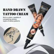 yikexuanli 三色海娜临时纹身颜料套装，海娜半永久性临时纹身，适用于临时人体彩绘和节日派对临时纹身装饰 - 彩色 - 查看 7